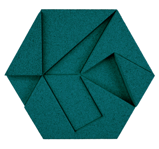 Kork Paneele Hexagon Emerald_moosbilder.at