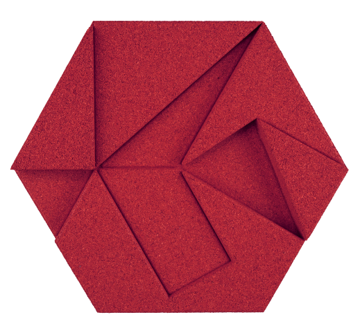 Kork Paneele Hexagon Red_moosbilder.at
