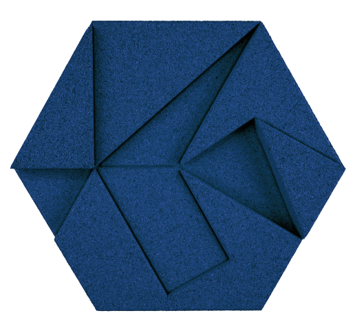 Kork Paneele Hexagon Blue_moosbilder.at