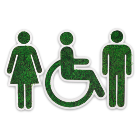 Toilette-Schild aus Moos_GREENIN