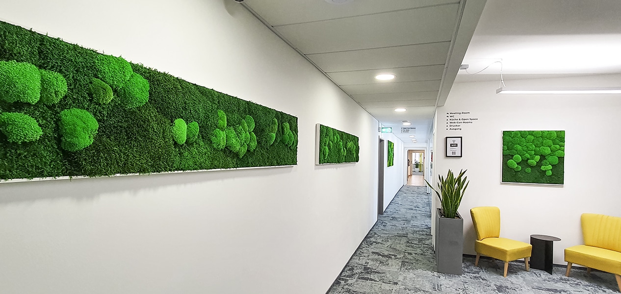 Nachhaltiges Büro Design mit GREENIN Moosbilder